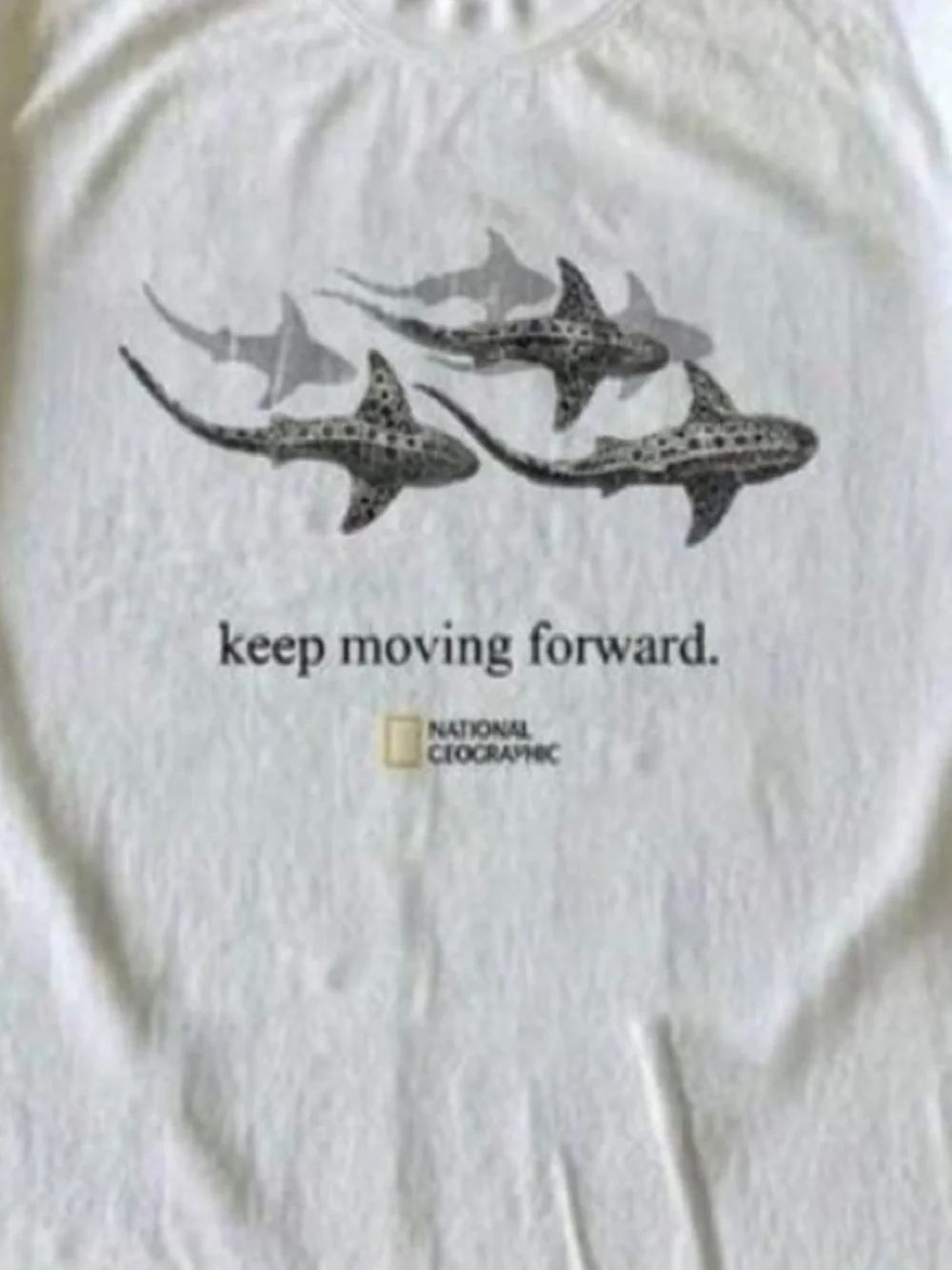 Gildan White National Geographic 'Keep Moving Forward' Shark Graphic Tee